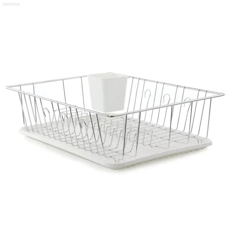 Shine On: Chrome Dish Rack with Cutlery Holder! Okay, Here's that Product Description you Wanted, All Ready to Go! - Estalios