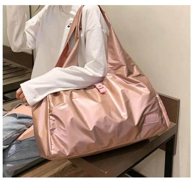Pink Metallic Marvel: Duffel and Tote - Estalios