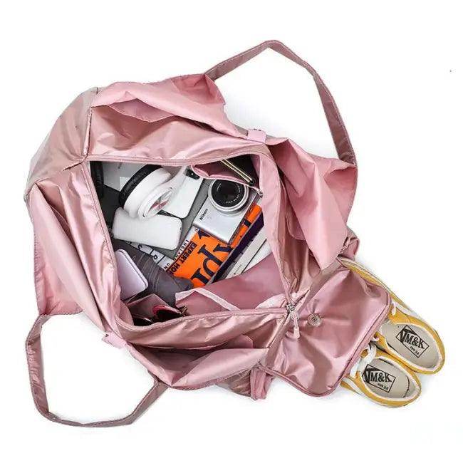 Pink Metallic Marvel: Duffel and Tote - Estalios