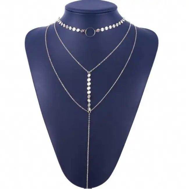 Stunning Silver and Gold Layered Necklace for Bold Style - Estalios