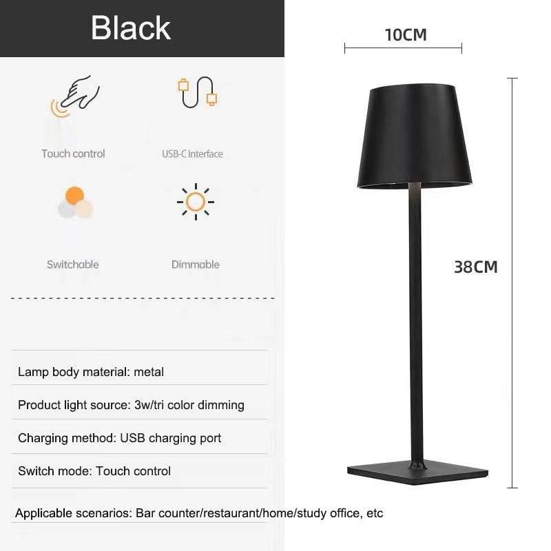 Sleek Metal Touch Lamp - Dimmable & Stylish Lighting Solution - Estalios