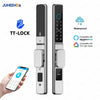 Smart Waterproof Sliding Door Lock - Ttlock App, Alexa Compatible, Fingerprint & RFID Access, Secure Aluminum Glass Lock