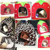 Soft Strawberry Pet House Cushion for Small Dogs and Cats - Estalios