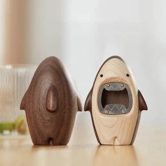 Solid Wood Shark Bottle Opener for Easy Beer Enjoyment - Estalios