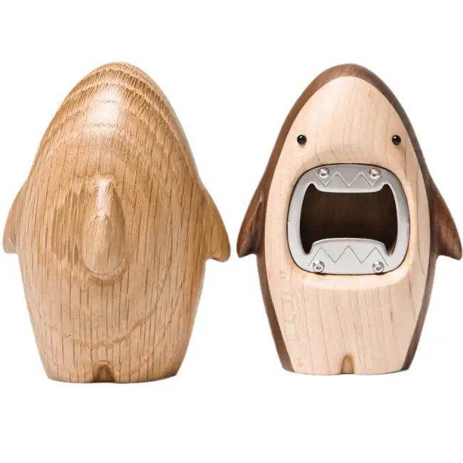 Solid Wood Shark Bottle Opener for Easy Beer Enjoyment - Estalios