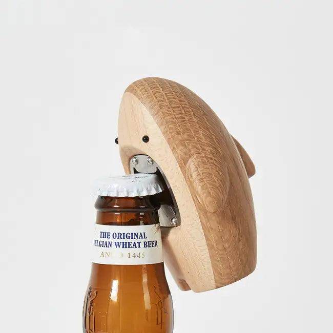 Solid Wood Shark Bottle Opener for Easy Beer Enjoyment - Estalios