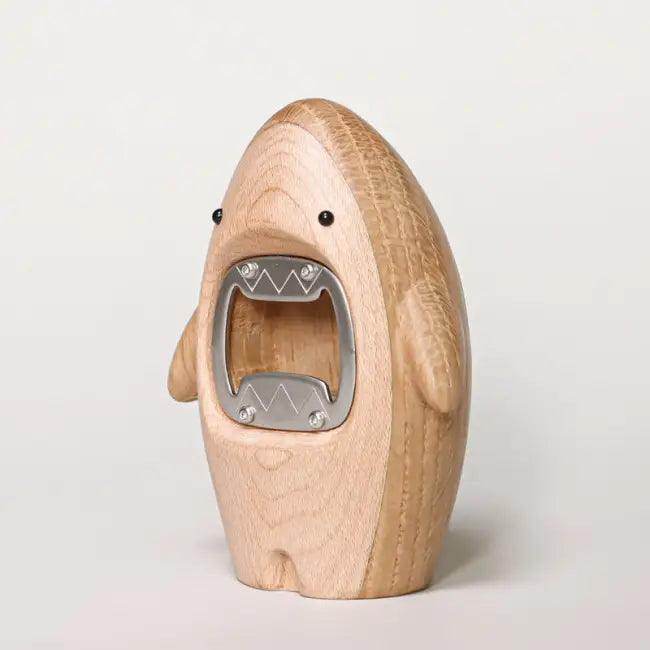 Solid Wood Shark Bottle Opener for Easy Beer Enjoyment - Estalios