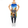 Sparkling Watercolor Apron with Dog and Sunflower Delight - Estalios