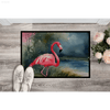 Splashy Flamingo Watercolor Doormat: Welcome Happiness! Bring a Vibrant Splash of Color and Whimsical Charm to your Doorstep with our Flamingo Watercolor Doormat - Estalios