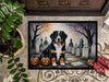 Halloween-themed dog doormat.