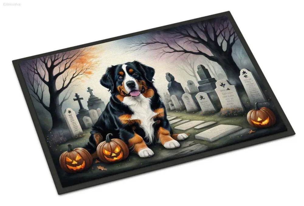 Halloween-themed dog mat.