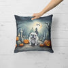 Spooky Patio Paradise: Wicker Set & Bulldog Boo-tiful Pillows! this Wicker Patio Set will Transform your Outdoor Space Into a Spooky Patio - Estalios