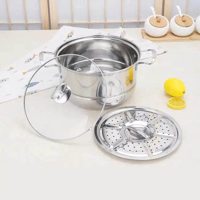 Premium Stainless Steel Cookware Set with Glass Lids - Estalios