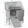 Stainless Steel Dog Bath Table with Ramp and Accessories - Estalios