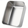 Rectangular stainless steel container.