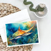 Whimsical Sting Ray Greeting Cards Pack of 8 Blank Cards - Estalios