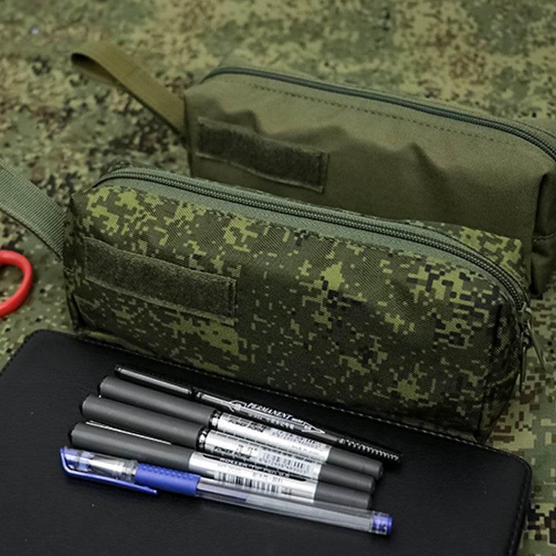 Strike a Style with Our Camouflage Olive Green Pencil Case! - Estalios