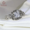 Stunning 10Kt White Gold Plated Matching Couple Rings with CZ for Elegant Weddings - EstaliosShop