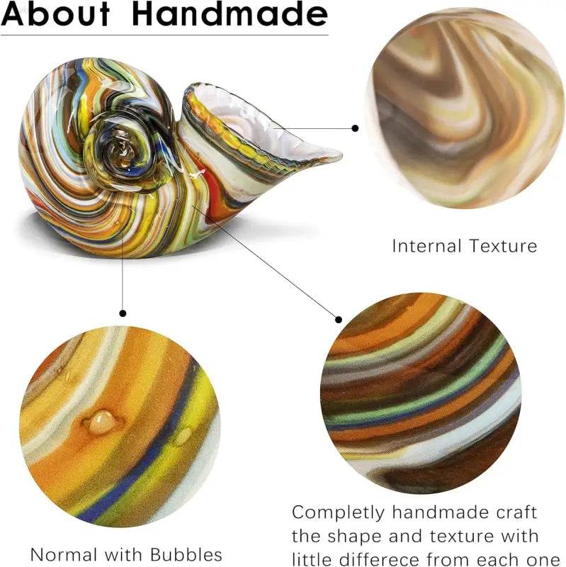 Stunning Hand Blown Glass Nautilus Conch Sculpture - Multicolor Seashell Art Figurine for Elegant Home Decor and Unique Crystal Paperweight - Estalios