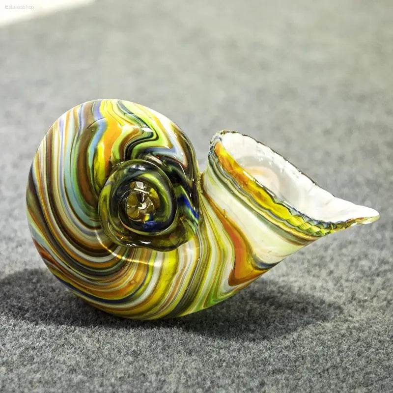 Stunning Hand Blown Glass Nautilus Conch Sculpture - Multicolor Seashell Art Figurine for Elegant Home Decor and Unique Crystal Paperweight - Estalios
