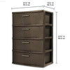Stylish 4 Drawer Wide Woven Plastic Organizer for Home Use - Estalios