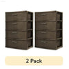 Stylish 4 Drawer Wide Woven Plastic Organizer for Home Use - Estalios
