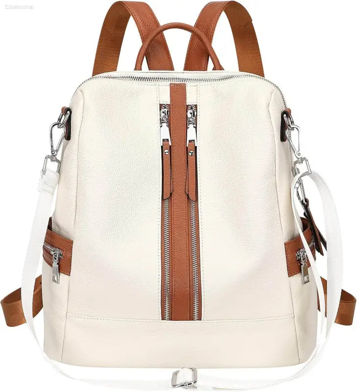 Stylish ALTOSY Genuine Leather Convertible Backpack Purse for Women - Versatile Shoulder & Crossbody Bag with Laptop Compartment - Estalios