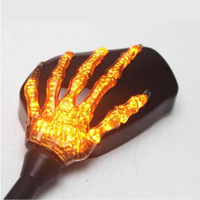 Stylish Apparel, Trendy Footwear, Chic Handbags & More for All
8mm 10mm Motorcycle Skeleton Skull Hand Claw Rearview Mirrors With Amber LED Turn Signal Lights For Harley Honda Universal - Estalios
