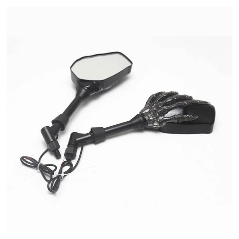 Stylish Apparel, Trendy Footwear, Chic Handbags & More for All
8mm 10mm Motorcycle Skeleton Skull Hand Claw Rearview Mirrors With Amber LED Turn Signal Lights For Harley Honda Universal - Estalios