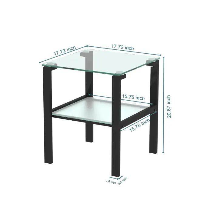 Fabulous Dual-Tier Glass & Metal Table for Stylish Storage - Estalios