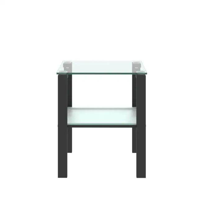 Fabulous Dual-Tier Glass & Metal Table for Stylish Storage - Estalios