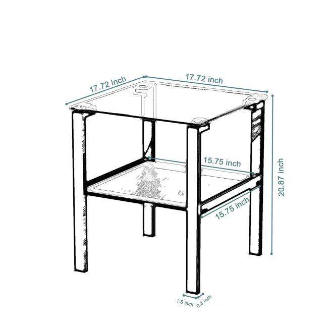 Fabulous Dual-Tier Glass & Metal Table for Stylish Storage - Estalios