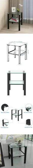 Fabulous Dual-Tier Glass & Metal Table for Stylish Storage - Estalios