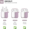 Stylish Grayish Purple Silicone AirPods Case with Keychain - Estalios