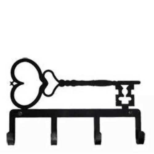 Metal Key Mayhem: Unlock Your Walls! Black Metal Key Shaped Key Rack: The perfect blend of edgy design and practical function, this key rack adds - Estalios