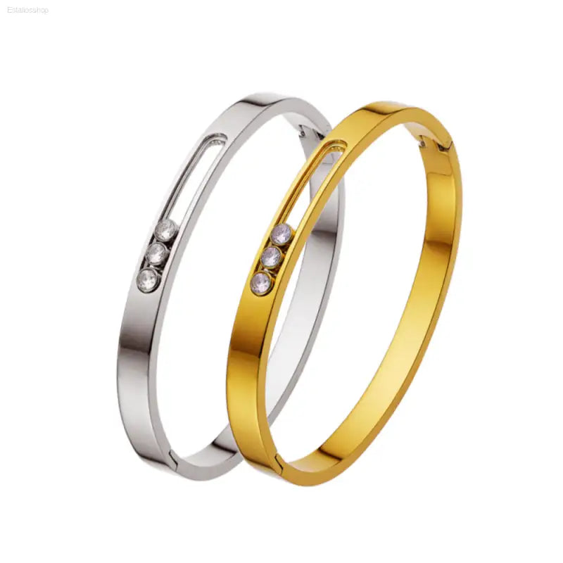 Stylish Stainless Steel Buckle Bracelet with Diamond Inlay for Fashionable Women eprolo EstaliosShop