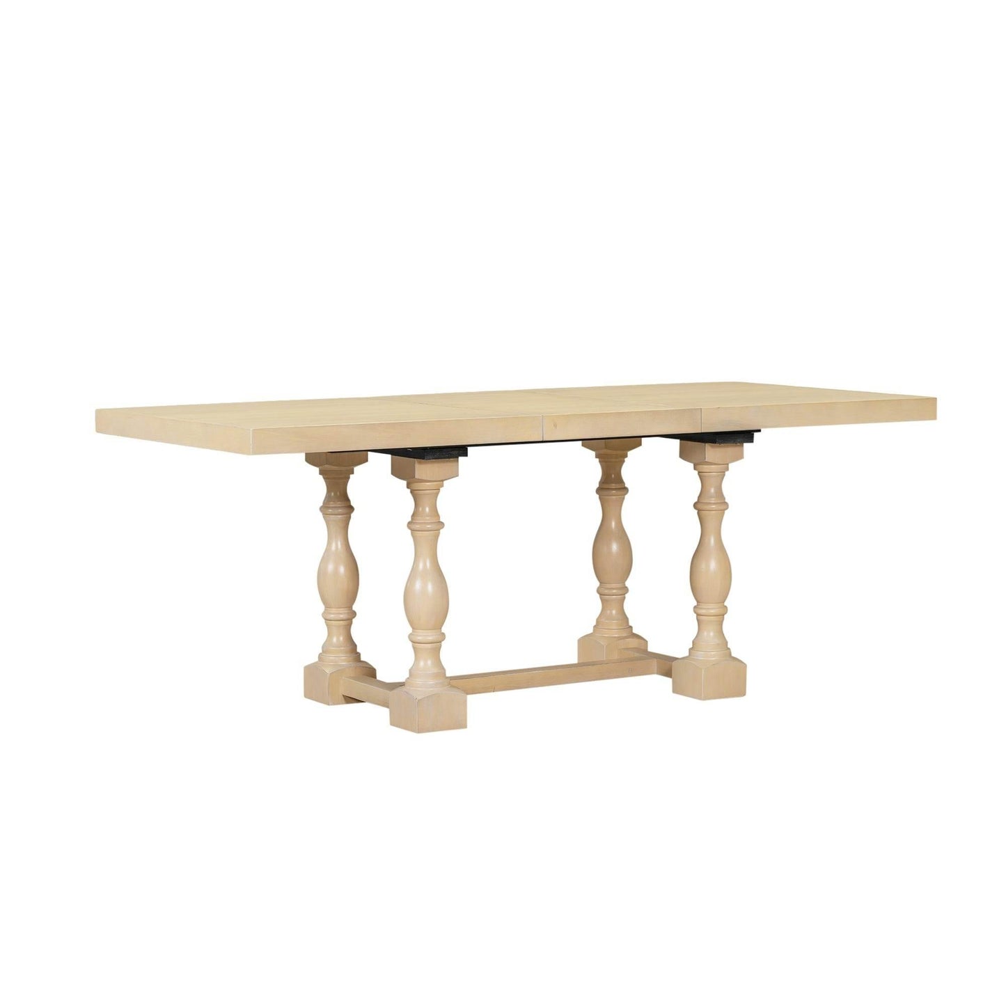 Stylish Wooden Dining Set with Pedestal and Trestle Table - Estalios