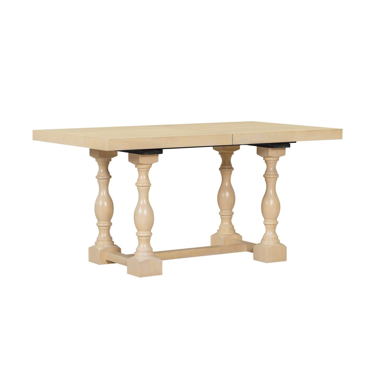 Stylish Wooden Dining Set with Pedestal and Trestle Table - Estalios