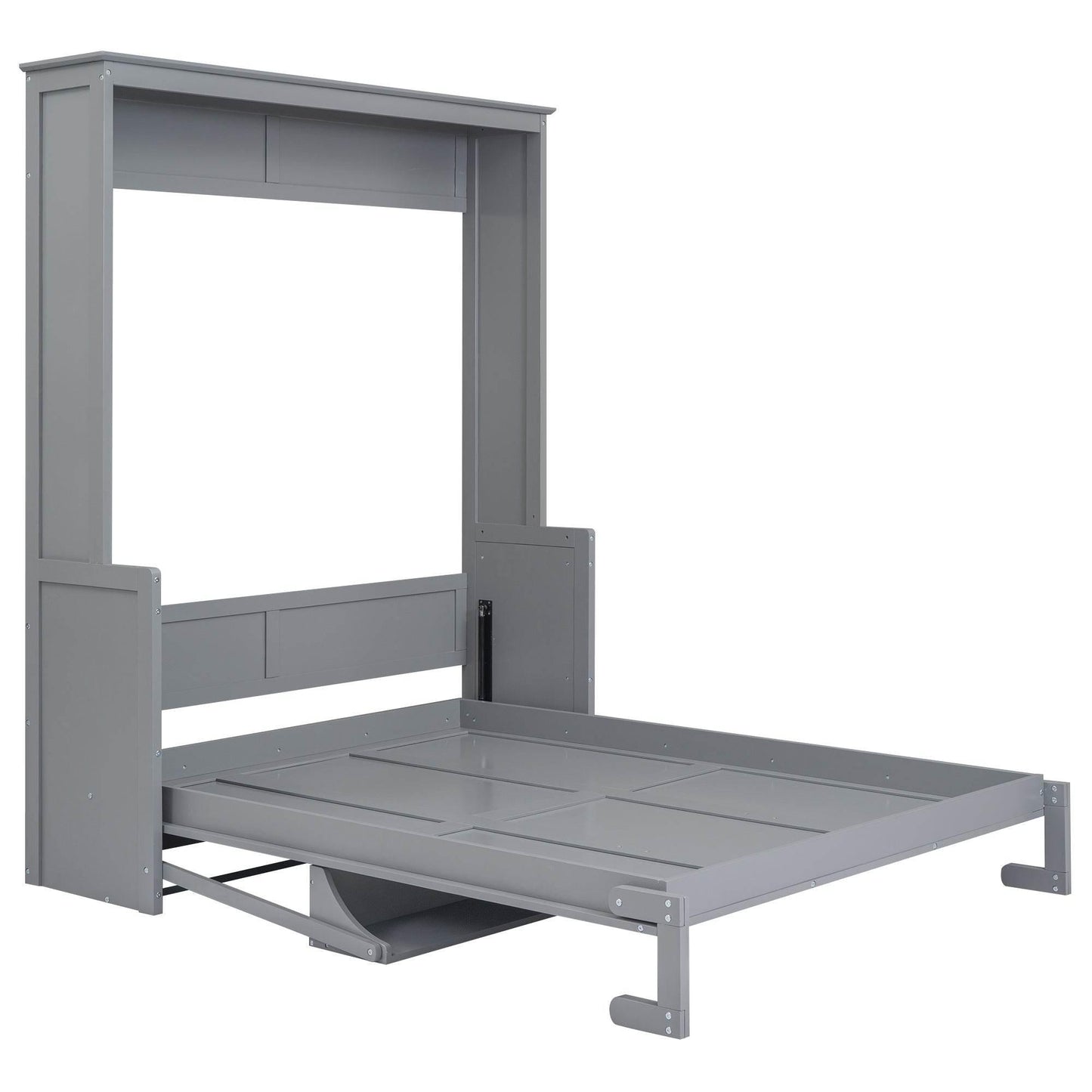 Super Cool Gray Kids Murphy Bed and Wall Cabinet Combo - Estalios