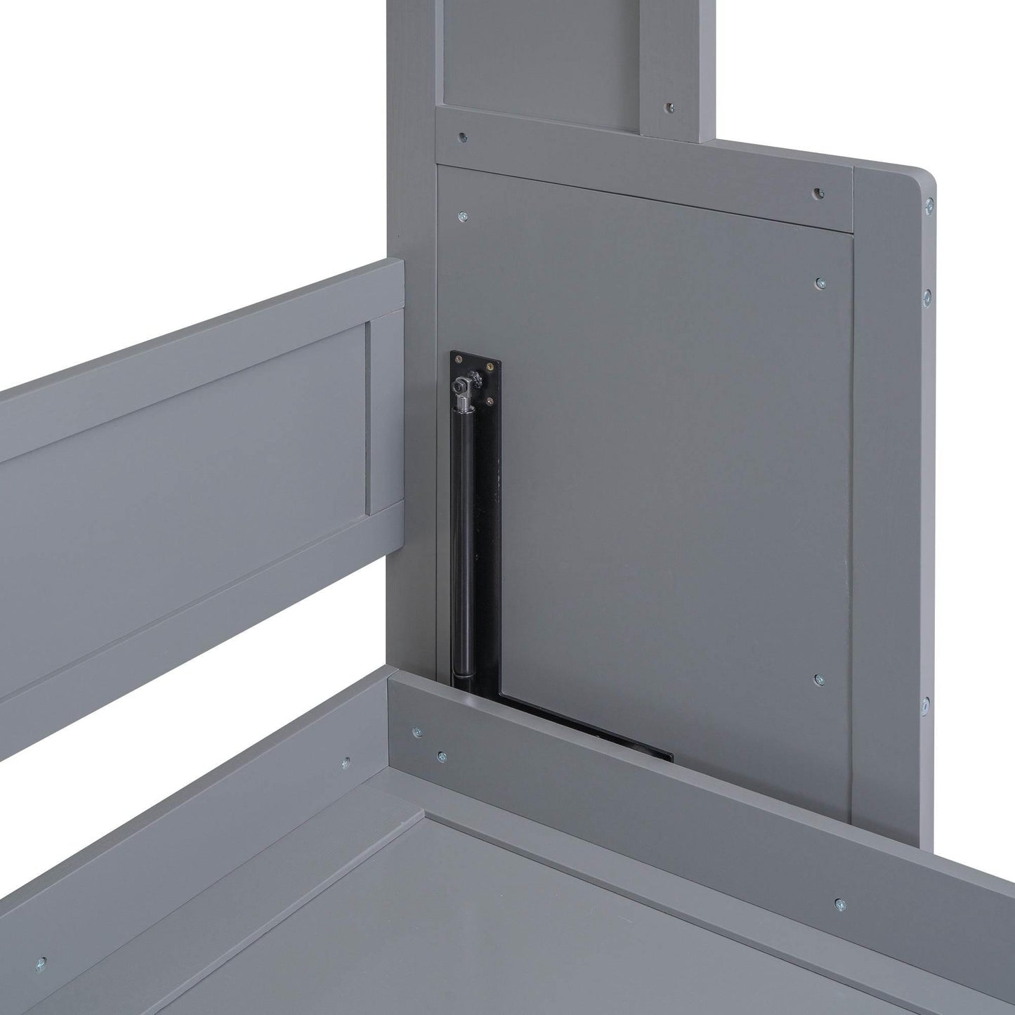 Super Cool Gray Kids Murphy Bed and Wall Cabinet Combo - Estalios