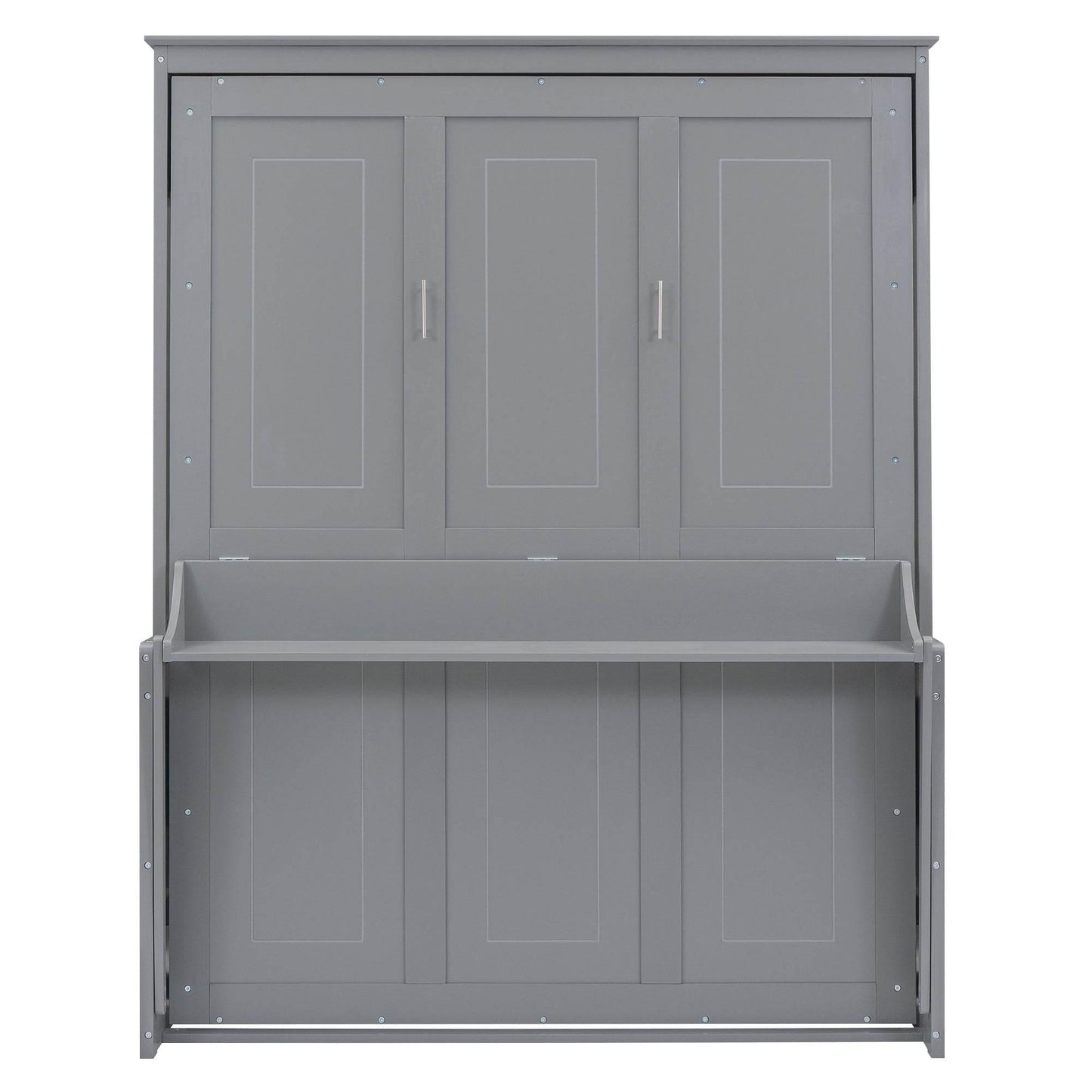Super Cool Gray Kids Murphy Bed and Wall Cabinet Combo - Estalios