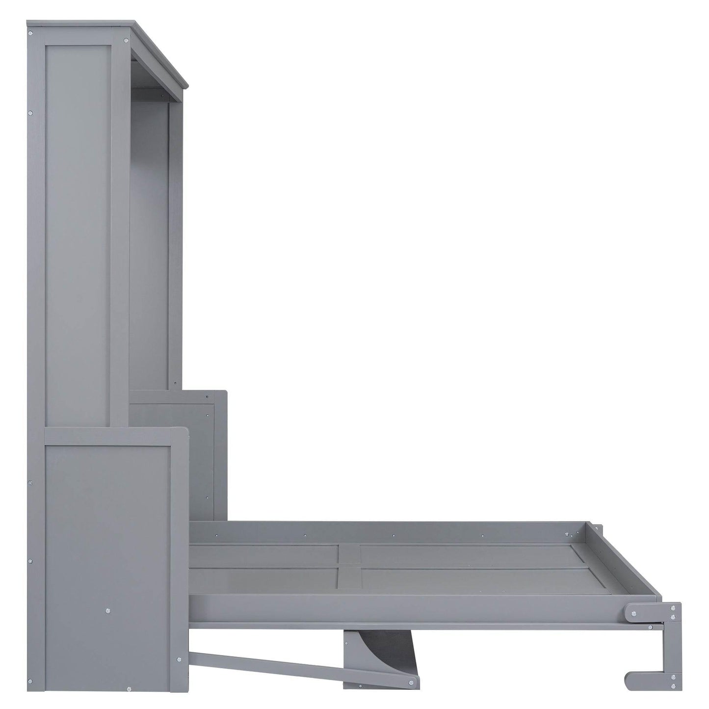 Super Cool Gray Kids Murphy Bed and Wall Cabinet Combo - Estalios