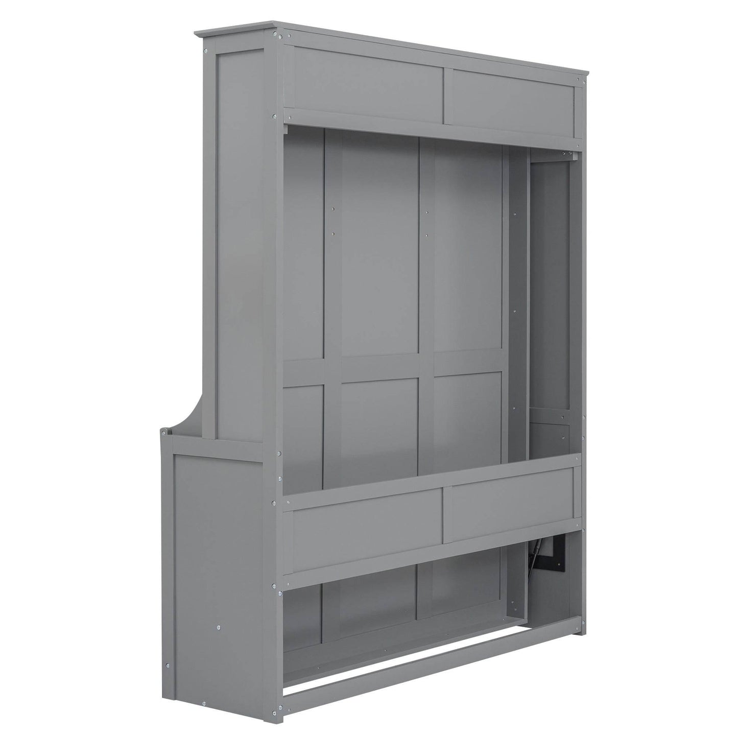 Super Cool Gray Kids Murphy Bed and Wall Cabinet Combo - Estalios