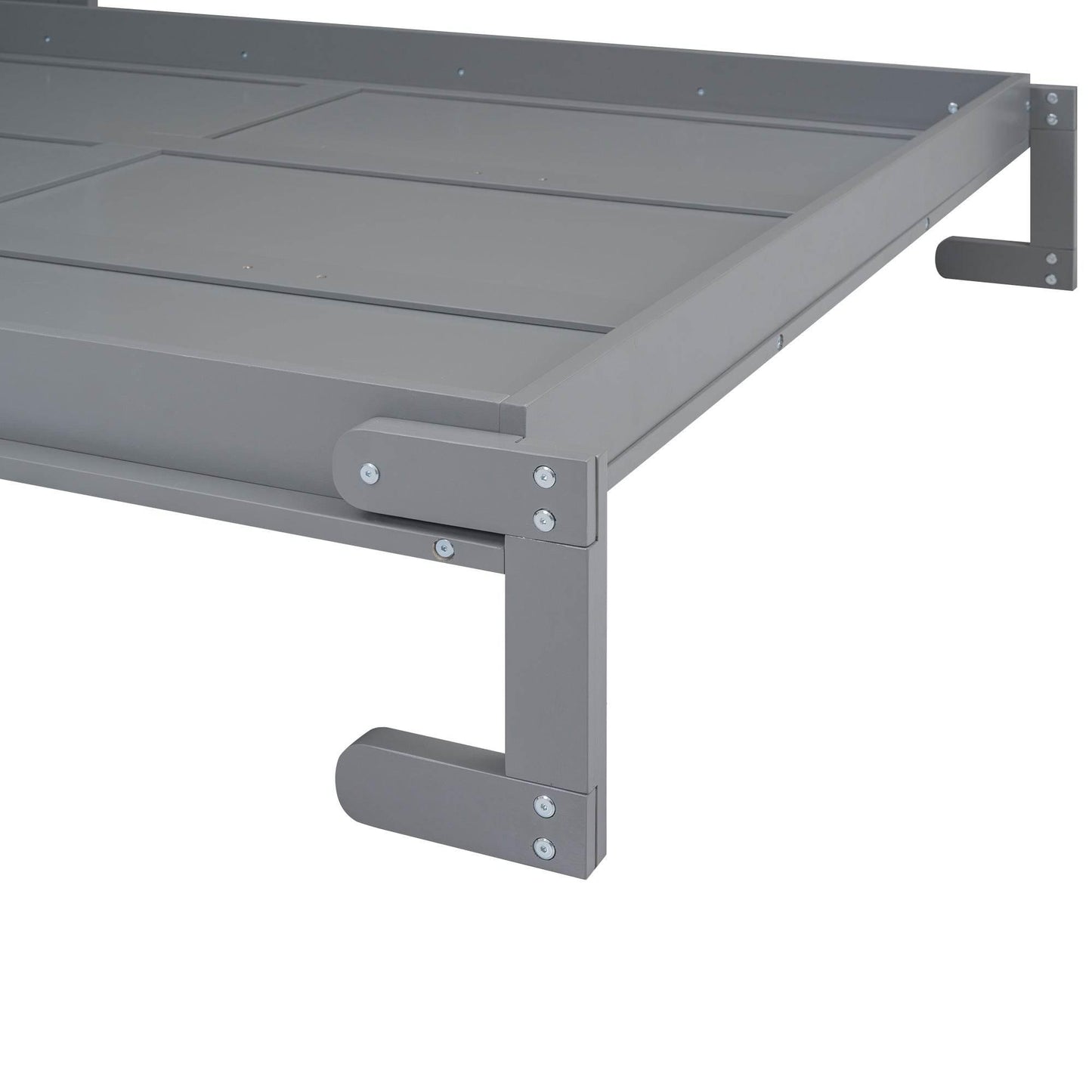 Super Cool Gray Kids Murphy Bed and Wall Cabinet Combo - Estalios