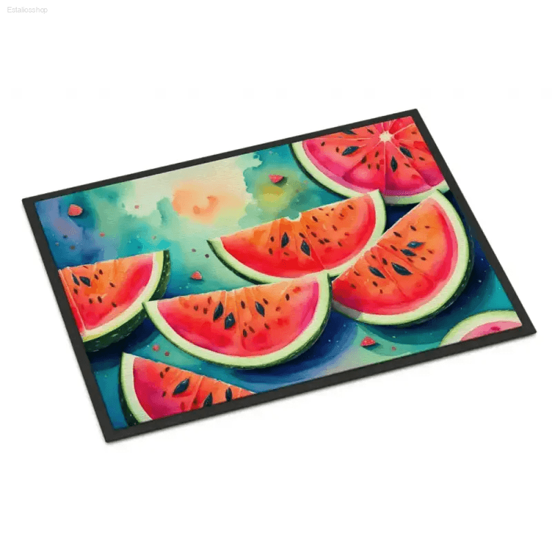 Sweet Slice Welcome: Watermelon Doormat! Watermelon Slice Doormat: The perfect summery welcome for your guests! This vibrant doormat - Estalios