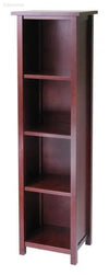 Tall 5-Tier Antique Walnut Storage Shelf Bookcase - Estalios