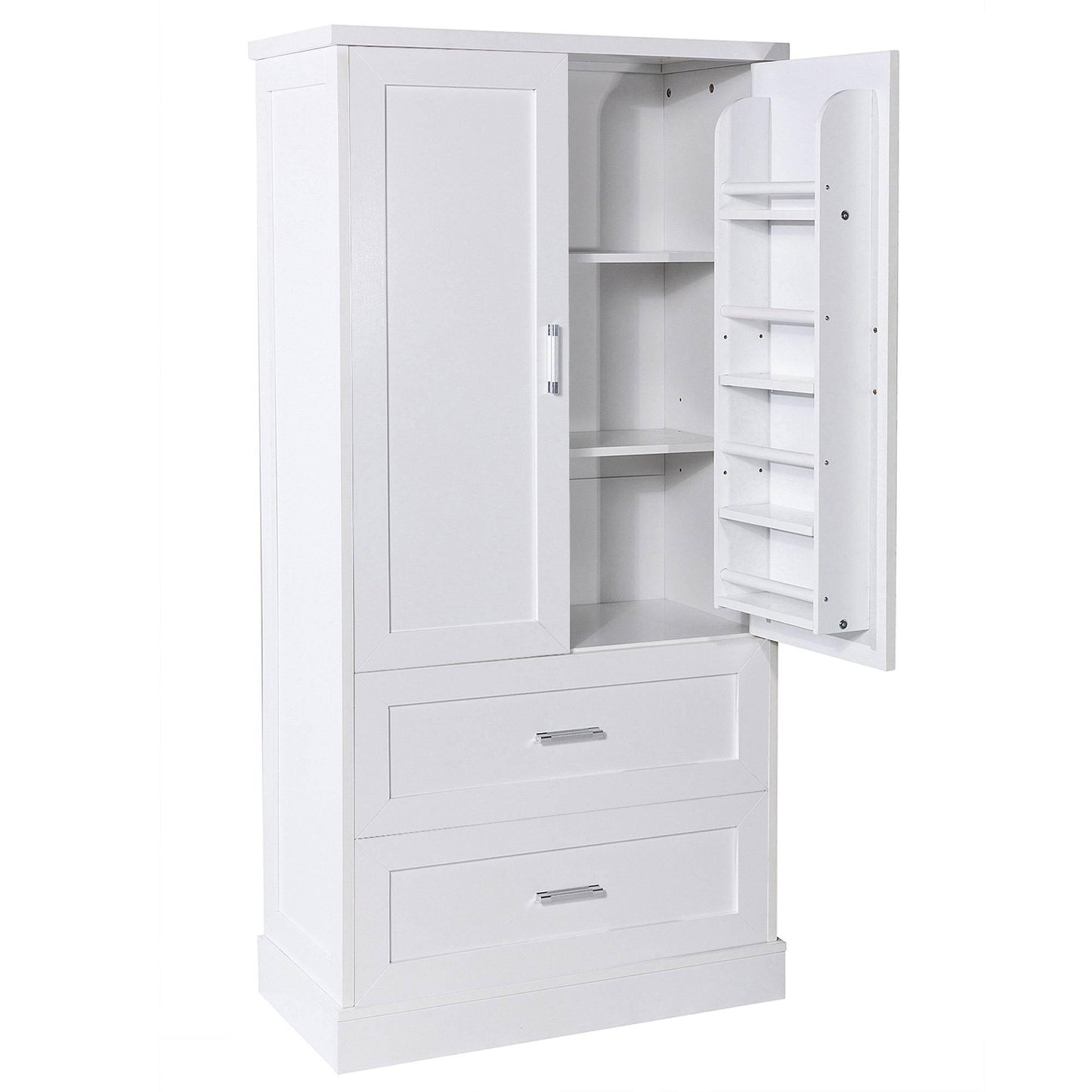Tall Bathroom Storage Cabinet with Adjustable Shelf and Drawers - Estalios