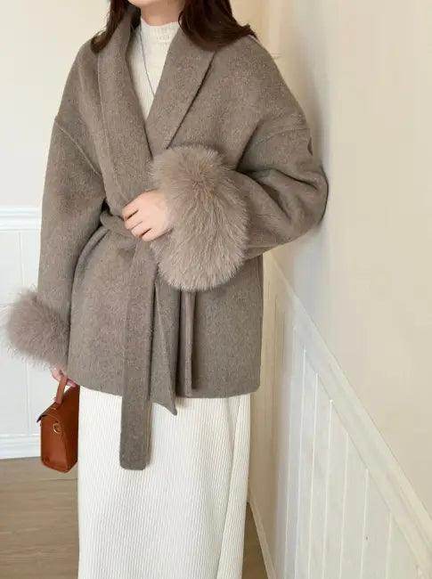 Fierce Fur-Cuffed Wool Coats for Chic Winter Style - Estalios