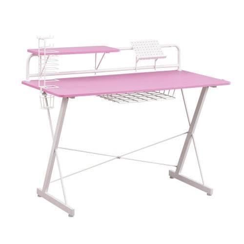 Level Up Your Game with this Pink and White Dream Desk! Get ready to elevate your gaming experience with the Pink and White Gaming Desk! This stylish and functional - Estalios
