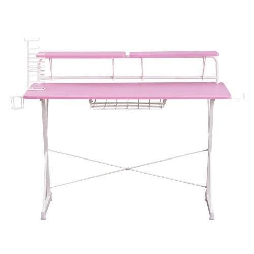Level Up Your Game with this Pink and White Dream Desk! Get ready to elevate your gaming experience with the Pink and White Gaming Desk! This stylish and functional - Estalios
